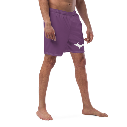 Michigan Upper Peninsula Men's Swim Trunks (w/ UP Outline) | Plum