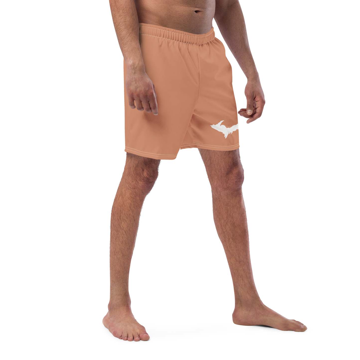 Michigan Upper Peninsula Men's Swim Trunks (w/ UP Outline) | Copper Color