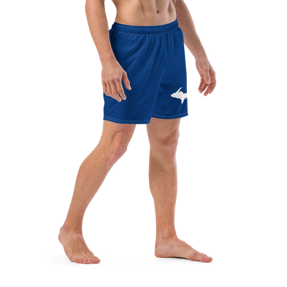 Michigan Upper Peninsula Men's Swim Trunks (w/ UP Outline) | Dearborn Blue