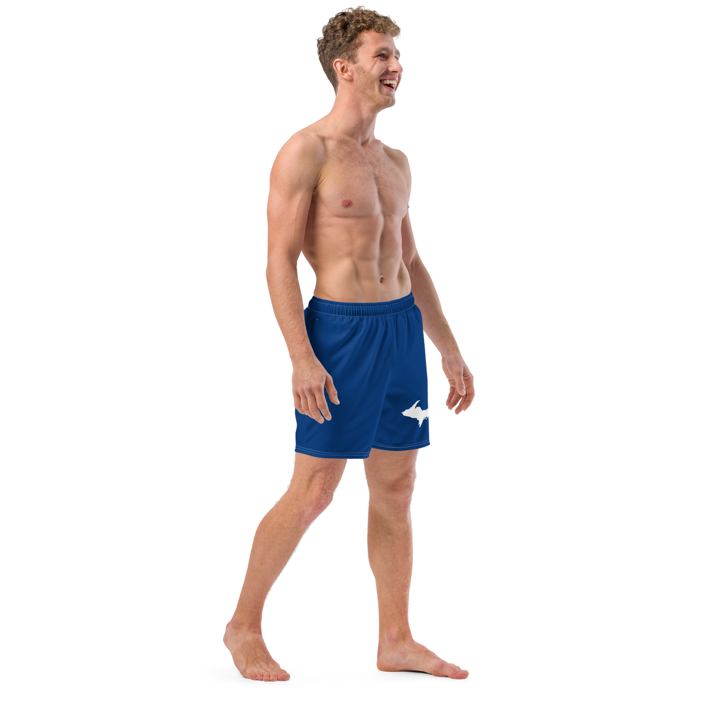 Michigan Upper Peninsula Men's Swim Trunks (w/ UP Outline) | Dearborn Blue