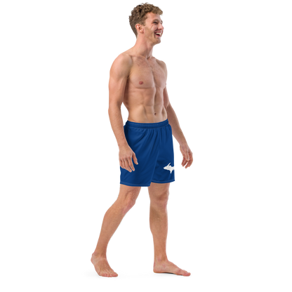 Michigan Upper Peninsula Men's Swim Trunks (w/ UP Outline) | Dearborn Blue