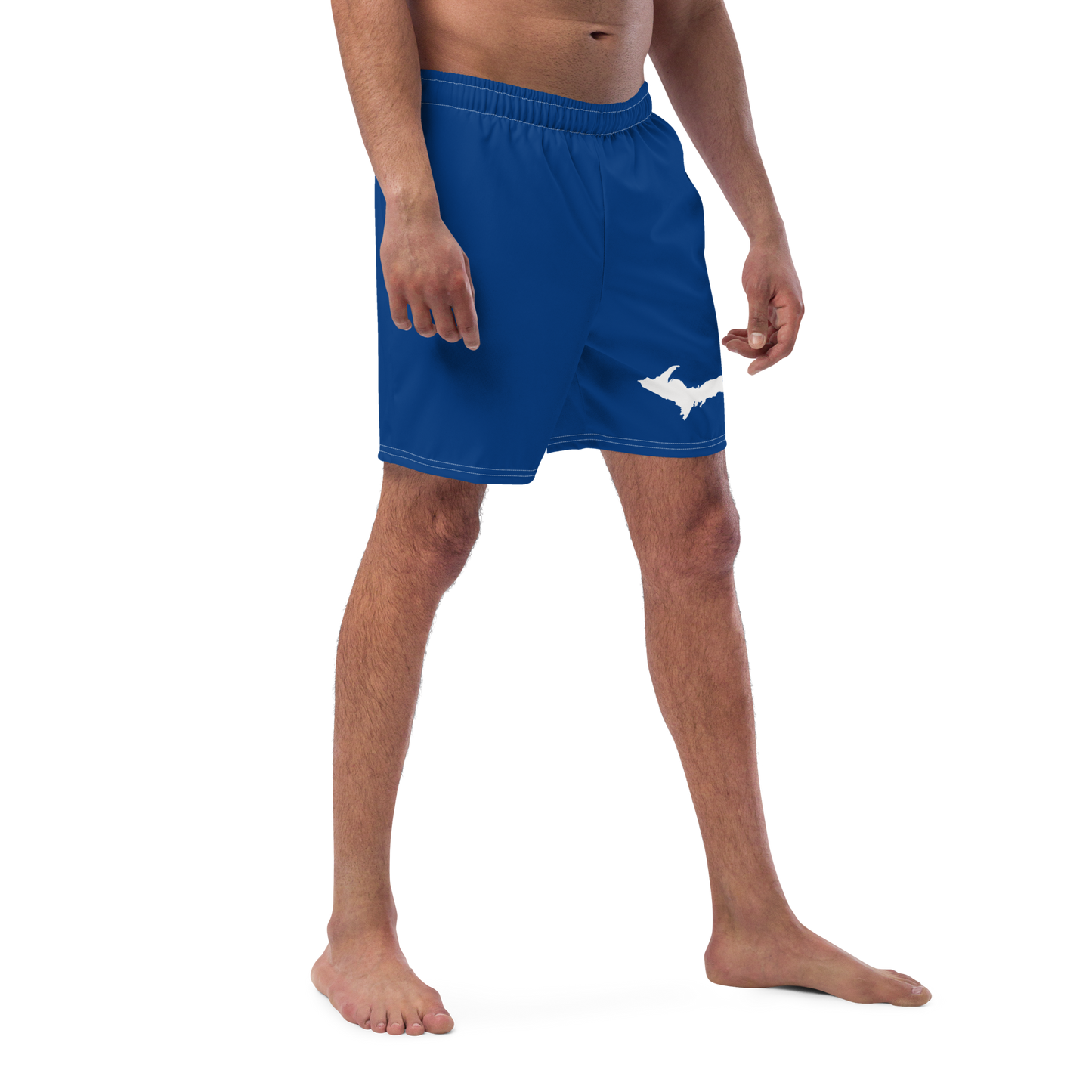 Michigan Upper Peninsula Men's Swim Trunks (w/ UP Outline) | Dearborn Blue