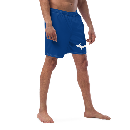 Michigan Upper Peninsula Men's Swim Trunks (w/ UP Outline) | Dearborn Blue