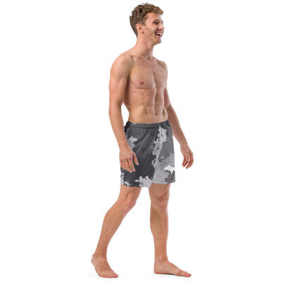 Michigan Upper Peninsula Men's Swim Trunks (w/ UP Outline) | Iron Ore Camo