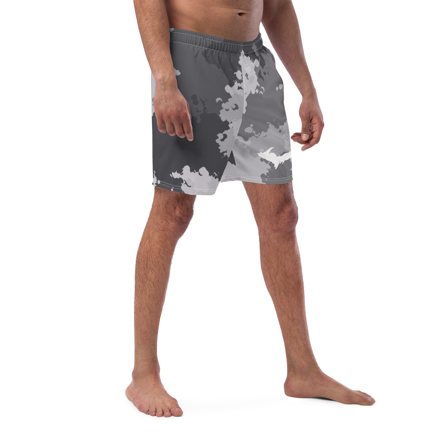 Michigan Upper Peninsula Men's Swim Trunks (w/ UP Outline) | Iron Ore Camo