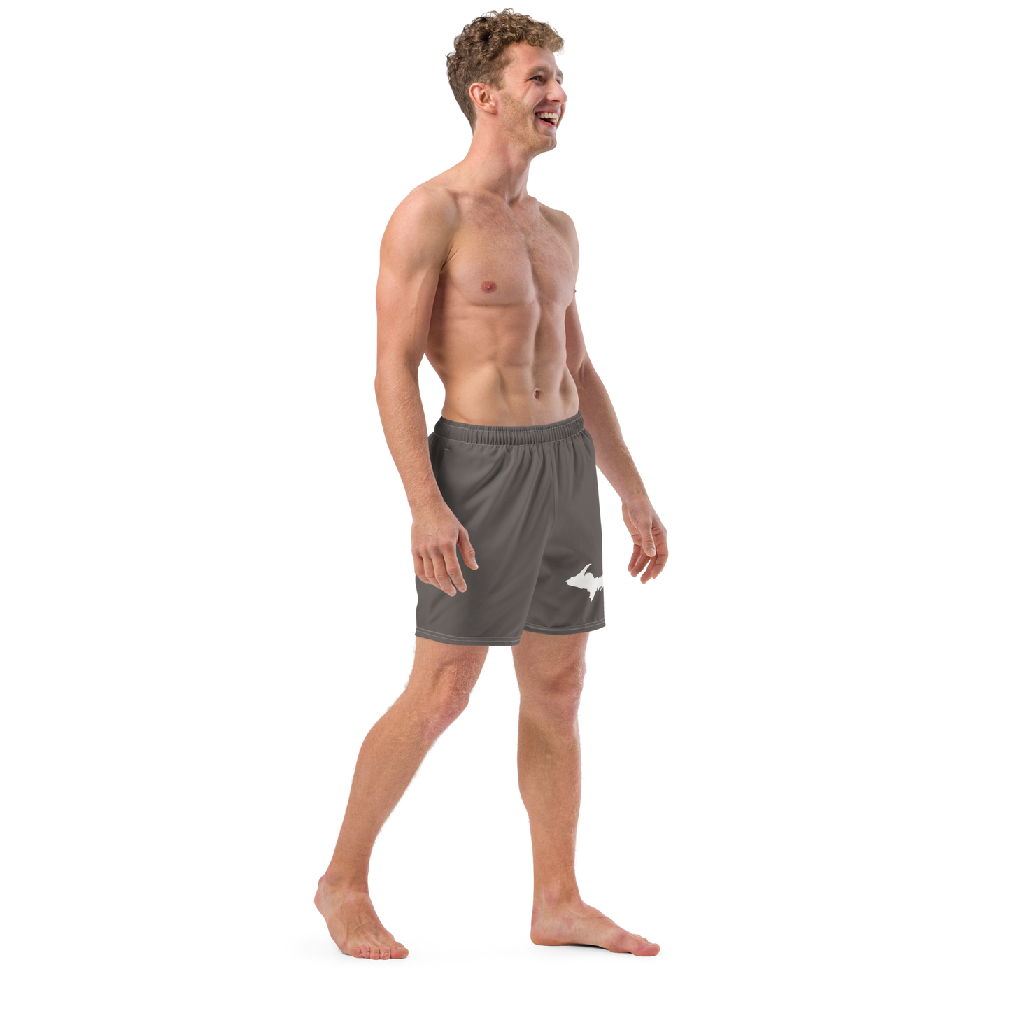 Michigan Upper Peninsula Men's Swim Trunks (w/ UP Outline ) | Warren Tank Grey