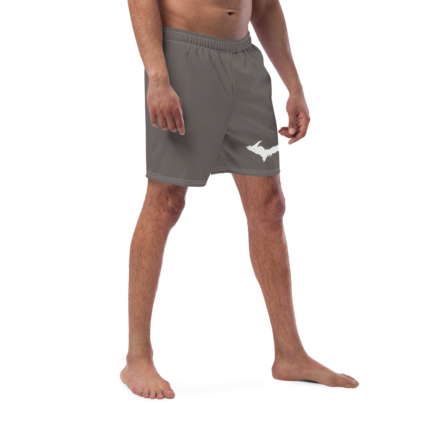 Michigan Upper Peninsula Men's Swim Trunks (w/ UP Outline ) | Warren Tank Grey