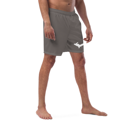 Michigan Upper Peninsula Men's Swim Trunks (w/ UP Outline ) | Warren Tank Grey