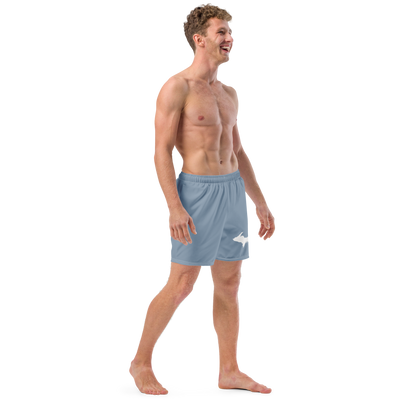 Michigan Upper Peninsula Men's Swim Trunks (w/ UP Outline ) | B-24 Grey