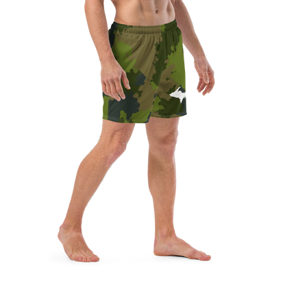 Michigan Upper Peninsula Men's Swim Trunks (w/ UP Outline ) | Woodland Camo