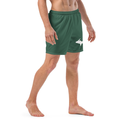 Michigan Upper Peninsula Men's Swim Trunks (w/ UP Outline ) | Ginger Ale Green