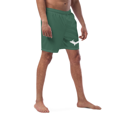 Michigan Upper Peninsula Men's Swim Trunks (w/ UP Outline ) | Ginger Ale Green