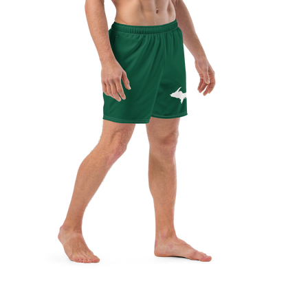 Michigan Upper Peninsula Men's Swim Trunks (w/ UP Outline ) | Superior Green