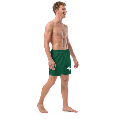 Michigan Upper Peninsula Men's Swim Trunks (w/ UP Outline ) | Superior Green