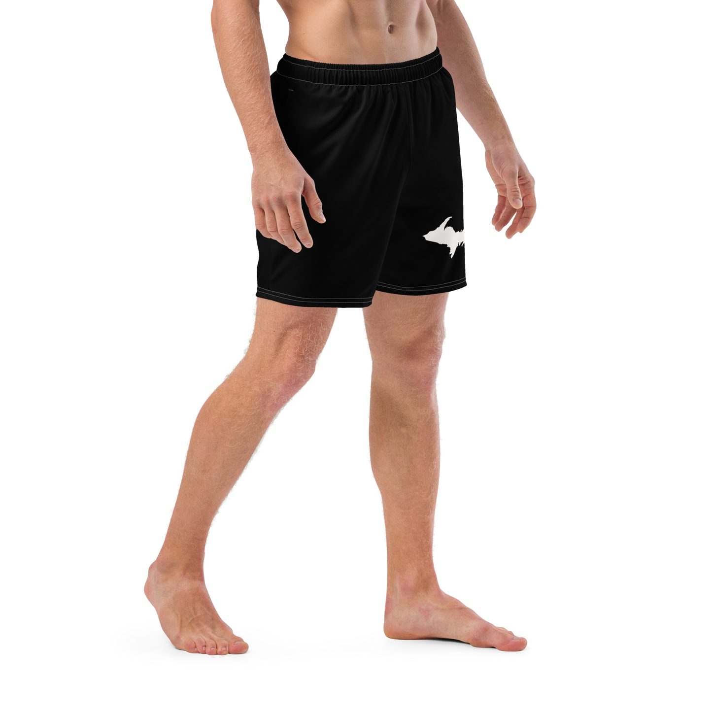 Michigan Upper Peninsula Men's Swim Trunks (w/ UP Outline ) | Black