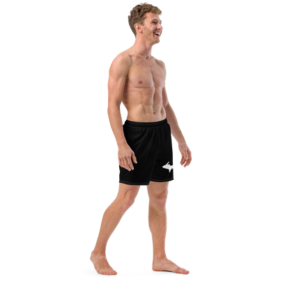 Michigan Upper Peninsula Men's Swim Trunks (w/ UP Outline ) | Black