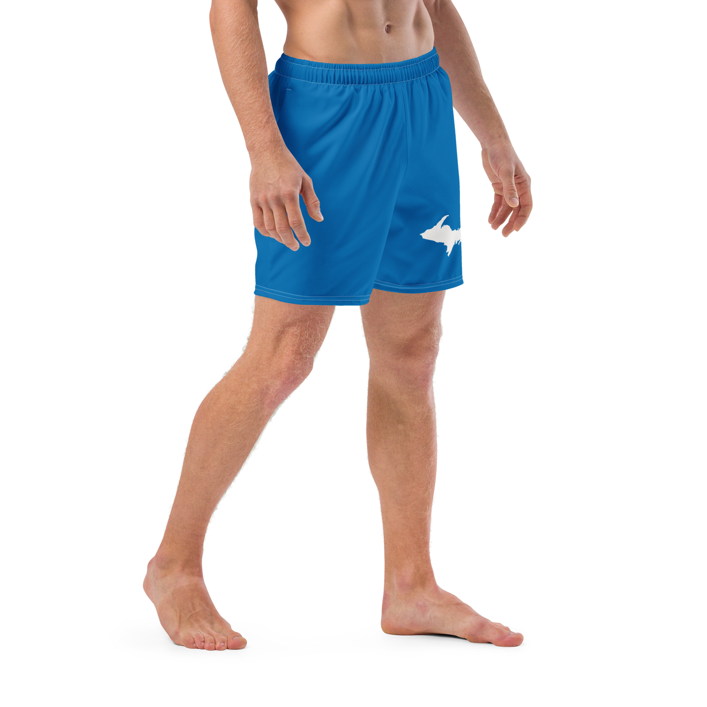 Michigan Upper Peninsula Men's Swim Trunks (w/ UP Outline ) | Azure