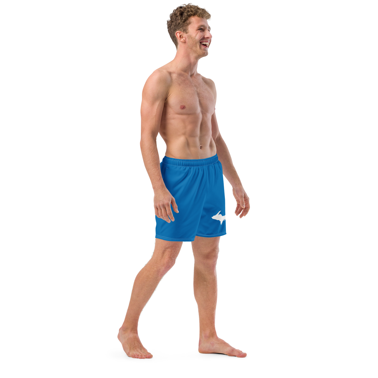 Michigan Upper Peninsula Men's Swim Trunks (w/ UP Outline ) | Azure