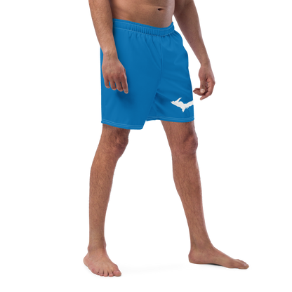 Michigan Upper Peninsula Men's Swim Trunks (w/ UP Outline ) | Azure