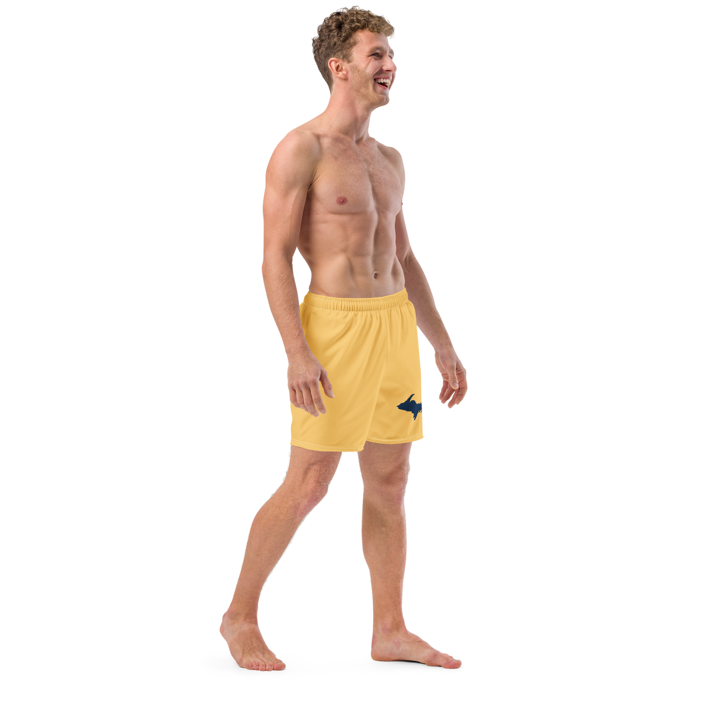 Michigan Upper Peninsula Men's Swim Trunks (w/ UP Outline ) | Citrine