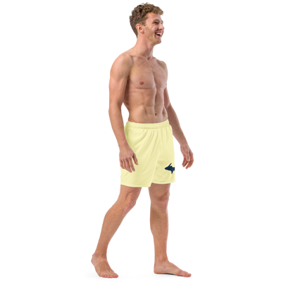 Michigan Upper Peninsula Men's Swim Trunks (w/ UP Outline ) | Canary Yellow