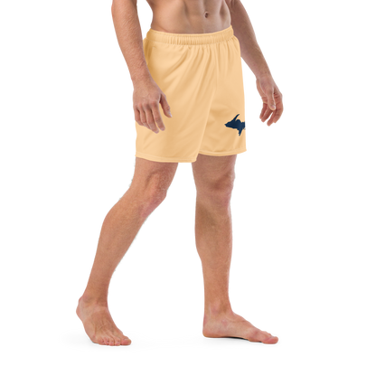 Michigan Upper Peninsula Men's Swim Trunks (w/ UP Outline) | Pale Apricot