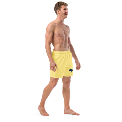 Michigan Upper Peninsula Men's Swim Trunks (w/ UP Outline) | Cherry Yellow