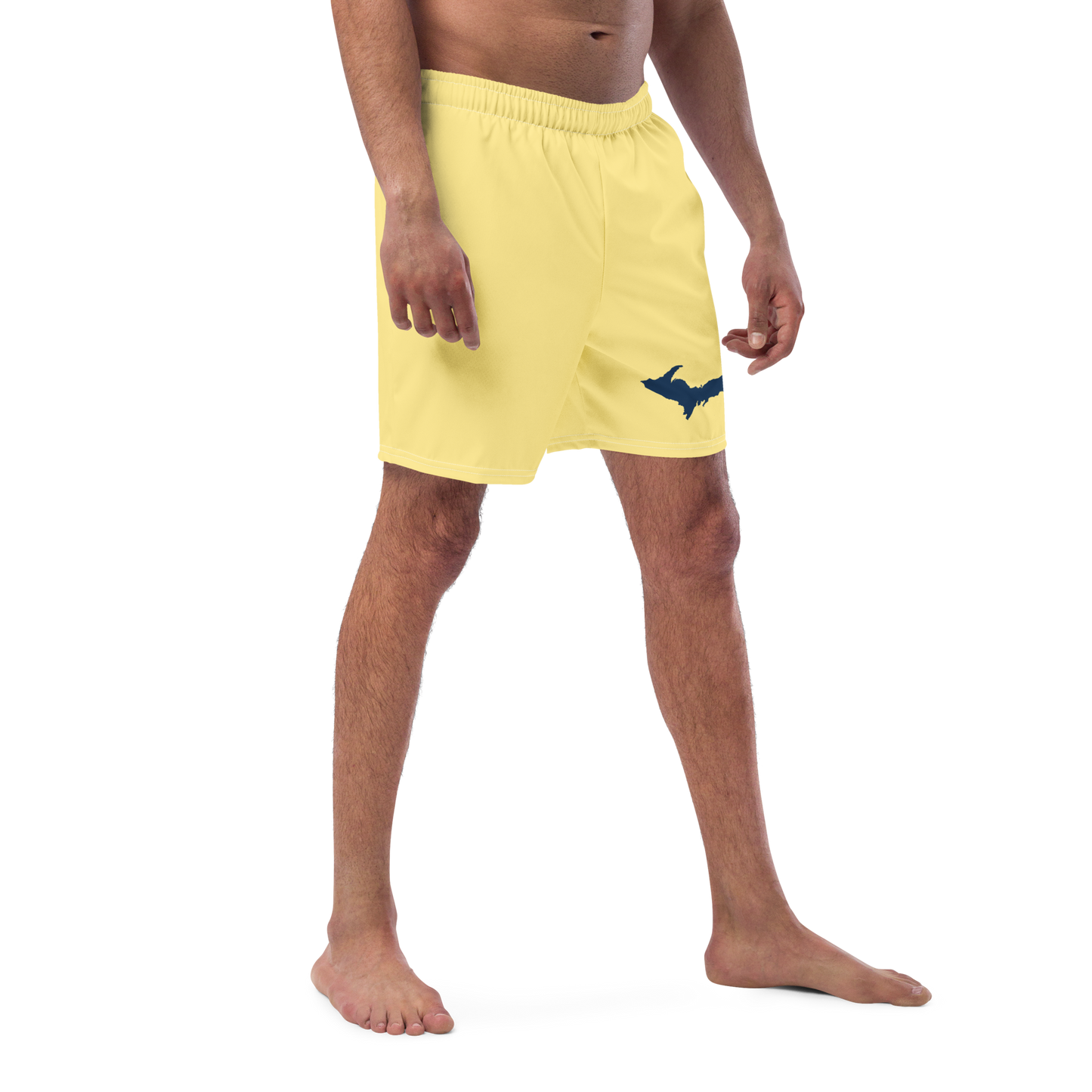 Michigan Upper Peninsula Men's Swim Trunks (w/ UP Outline) | Cherry Yellow