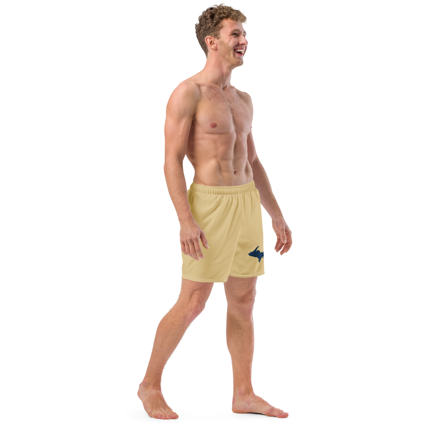 Michigan Upper Peninsula Men's Swim Trunks (w/ UP Outline) | Maple Color