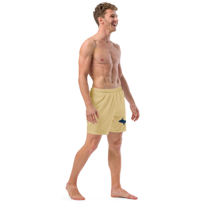 Michigan Upper Peninsula Men's Swim Trunks (w/ UP Outline) | Maple Color