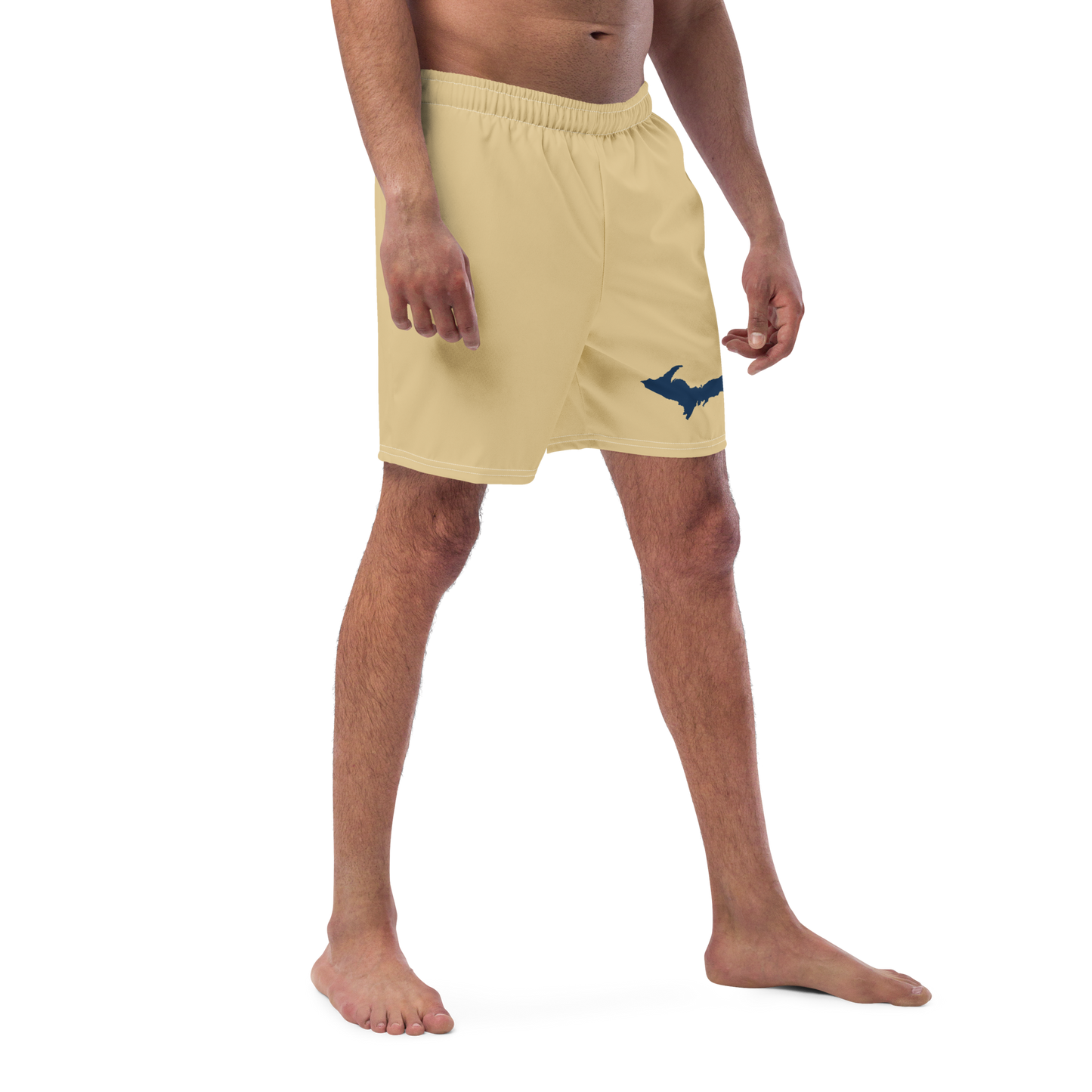 Michigan Upper Peninsula Men's Swim Trunks (w/ UP Outline) | Maple Color