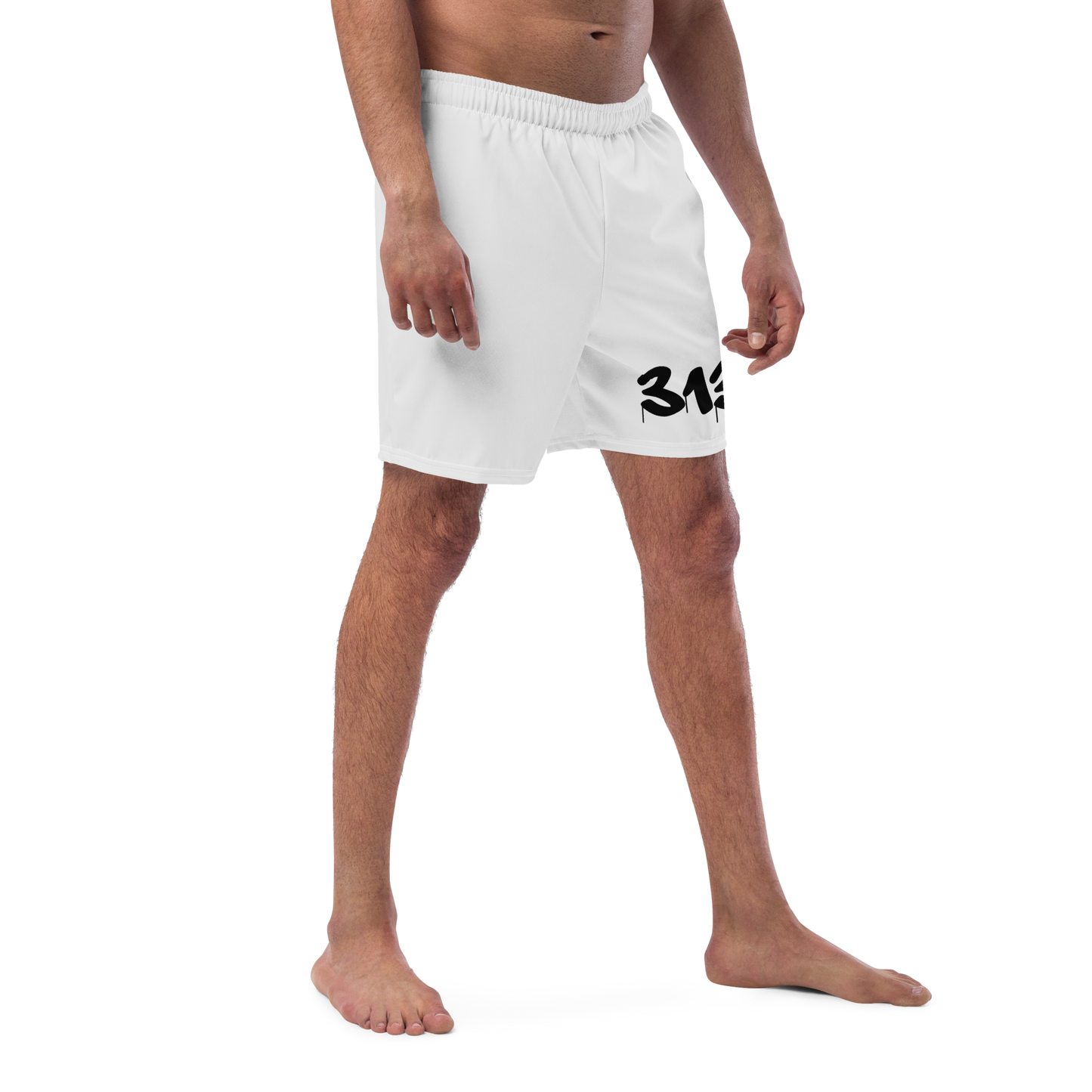 Detroit '313' Men's Swim Trunks | Birch Bark White