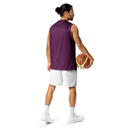 Michigan Upper Peninsula Basketball Jersey (w/ UP Outline) | Unisex - Tyrian Purple