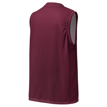 Michigan Upper Peninsula Basketball Jersey (w/ UP Outline) | Unisex - Old Mission Burgundy