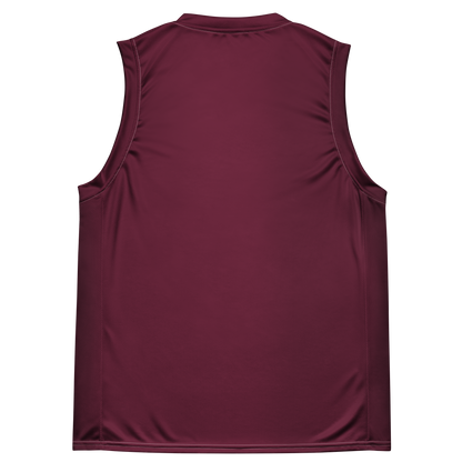 Michigan Upper Peninsula Basketball Jersey (w/ UP Outline) | Unisex - Old Mission Burgundy