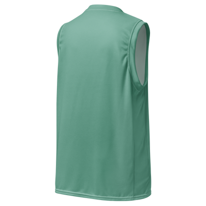 Michigan Upper Peninsula Basketball Jersey ( w/ UP Outline) | Unisex - Metallic Mint Green