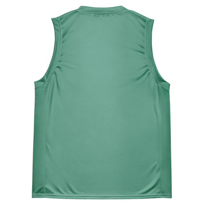 Michigan Upper Peninsula Basketball Jersey ( w/ UP Outline) | Unisex - Metallic Mint Green