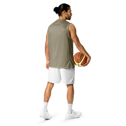 Michigan Upper Peninsula Basketball Jersey (w/ UP Outline) | Unisex - Petoskey Stone Beige