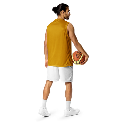 Michigan Upper Peninsula Basketball Jersey (w/ UP Outline) | Unisex - Gold