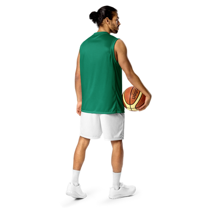 Michigan Upper Peninsula Basketball Jersey (w/ UP Outline) | Unisex - Emerald Green