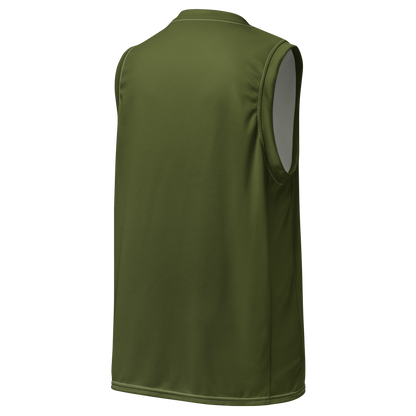 Michigan Upper Peninsula Basketball Jersey (w/ UP Outline) | Unisex - Army Green