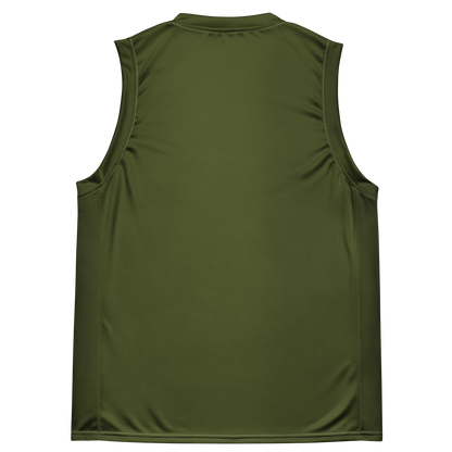 Michigan Upper Peninsula Basketball Jersey (w/ UP Outline) | Unisex - Army Green