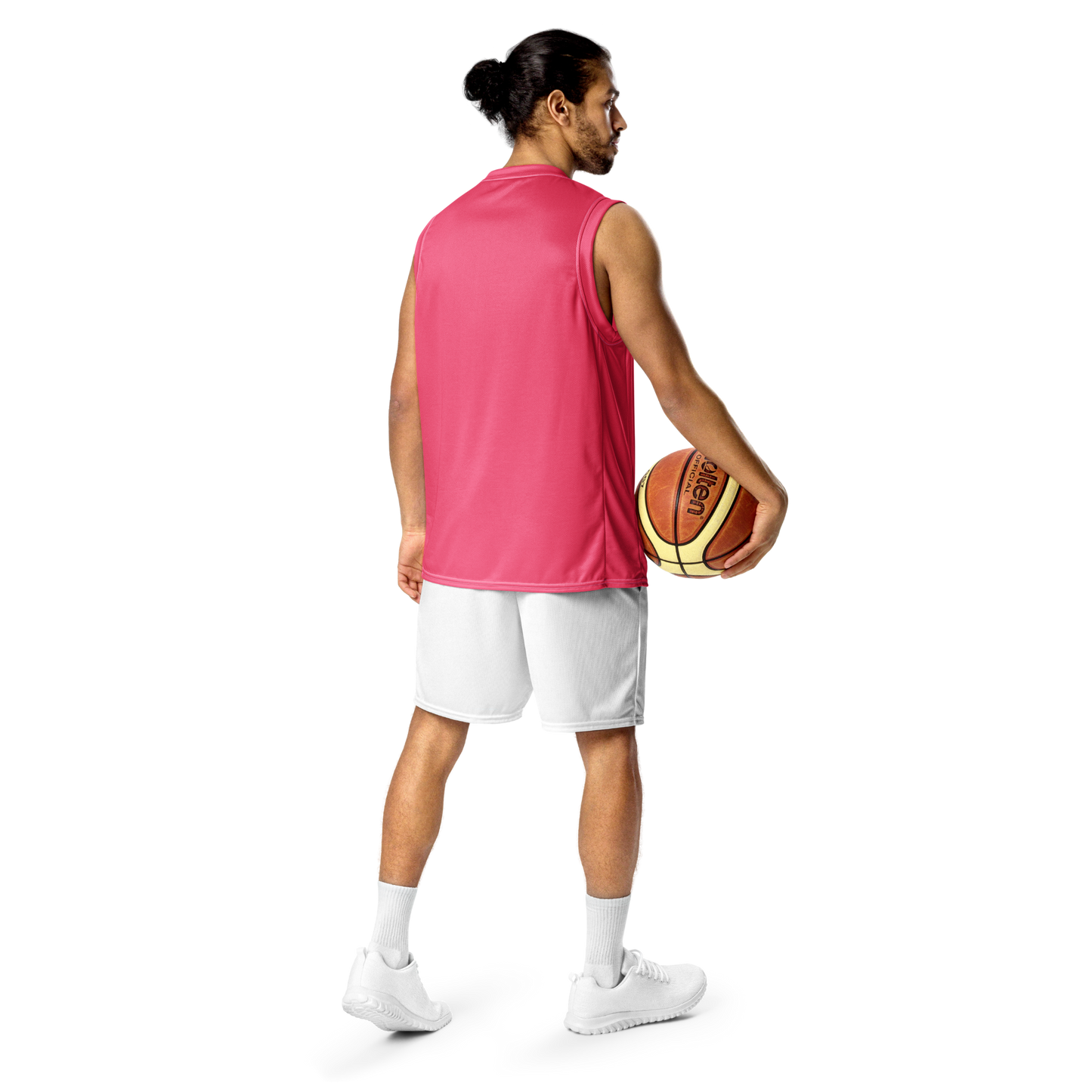 Michigan Upper Peninsula Basketball Jersey (w/ UP Outline) | Unisex - Rhodochrosite Pink