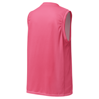 Michigan Upper Peninsula Basketball Jersey (w/ UP Outline) | Unisex - Rhodochrosite Pink