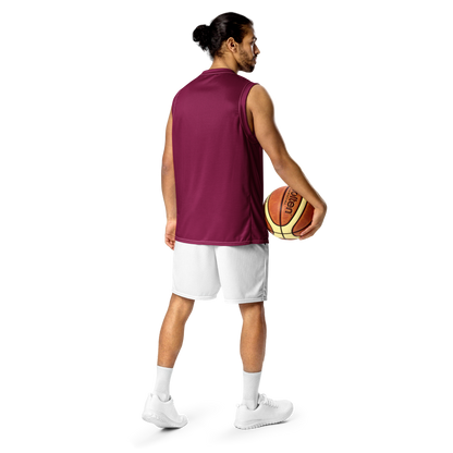 Michigan Upper Peninsula Basketball Jersey (w/ UP Outline) | Unisex - Ruby Red