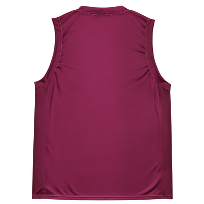 Michigan Upper Peninsula Basketball Jersey (w/ UP Outline) | Unisex - Ruby Red