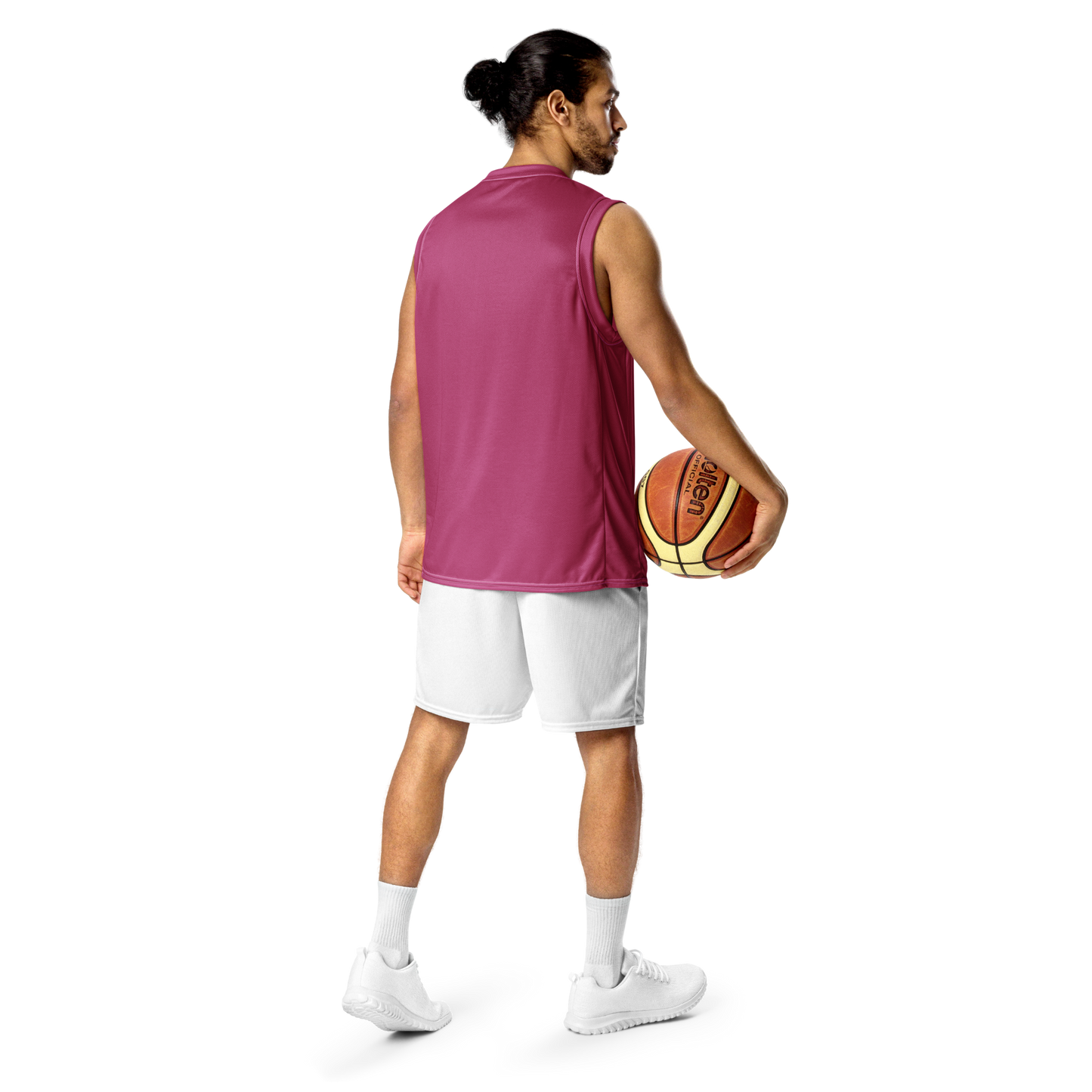 Michigan Upper Peninsula Basketball Jersey (w/ UP Outline) | Unisex - Apple Blossom Pink