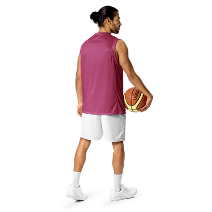 Michigan Upper Peninsula Basketball Jersey (w/ UP Outline) | Unisex - Apple Blossom Pink