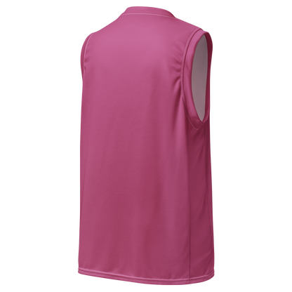 Michigan Upper Peninsula Basketball Jersey (w/ UP Outline) | Unisex - Apple Blossom Pink