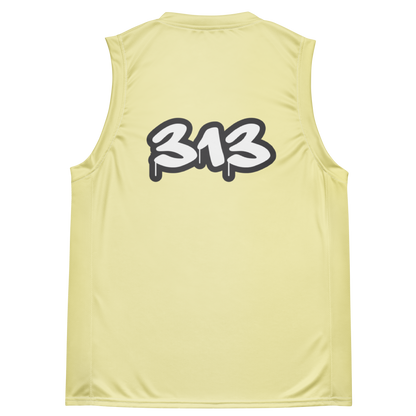 'Detroit 313' Basketball Jersey (Tag Edition) | Unisex - Canary Yellow